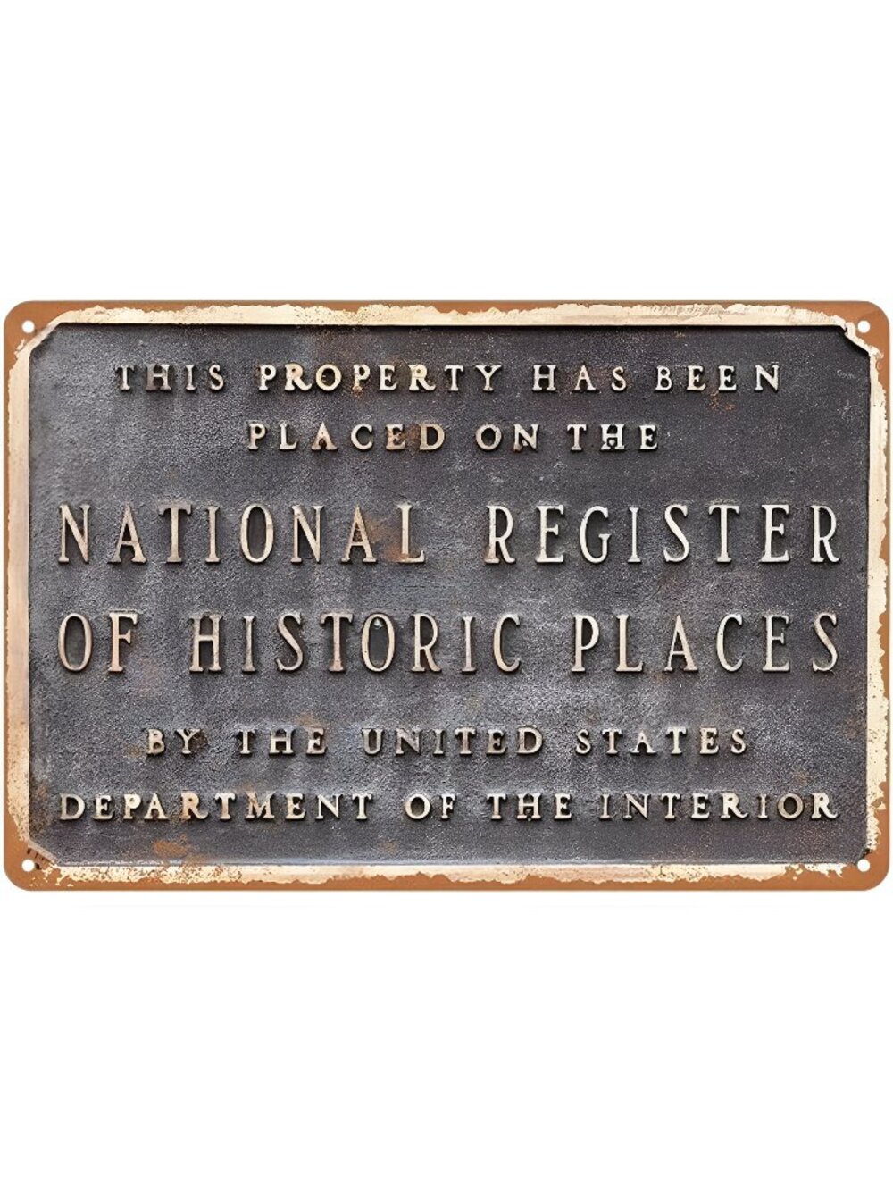 Metal Sign National Register Historic Places Vintage Tin Signs 8 x 12 inches